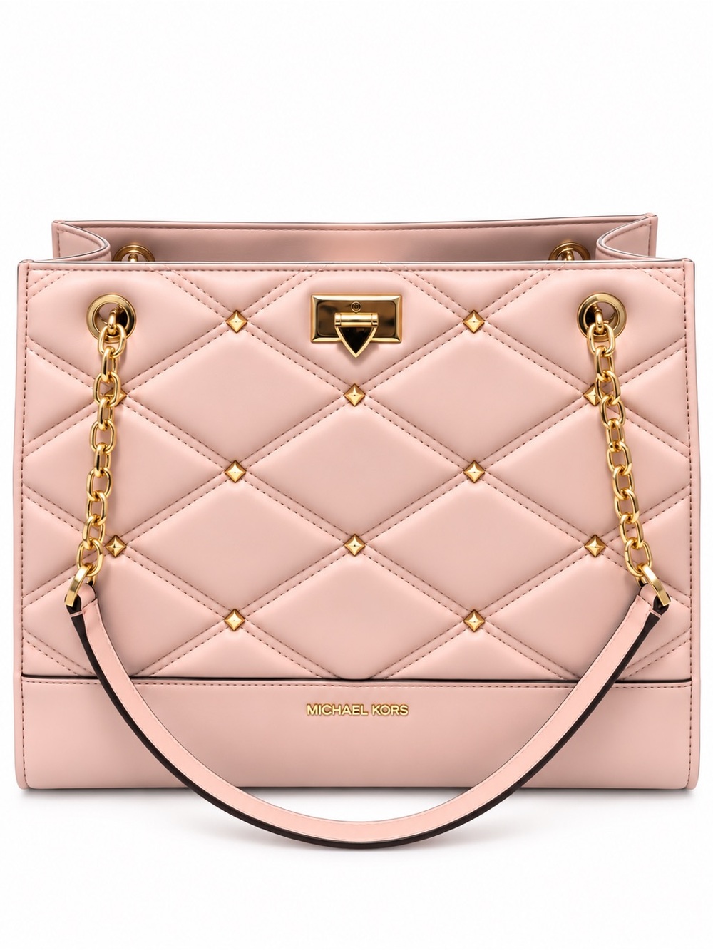 Michael Kors Pink Serena Leather Tote Large East West Powder Blush - Picture 3 of 11